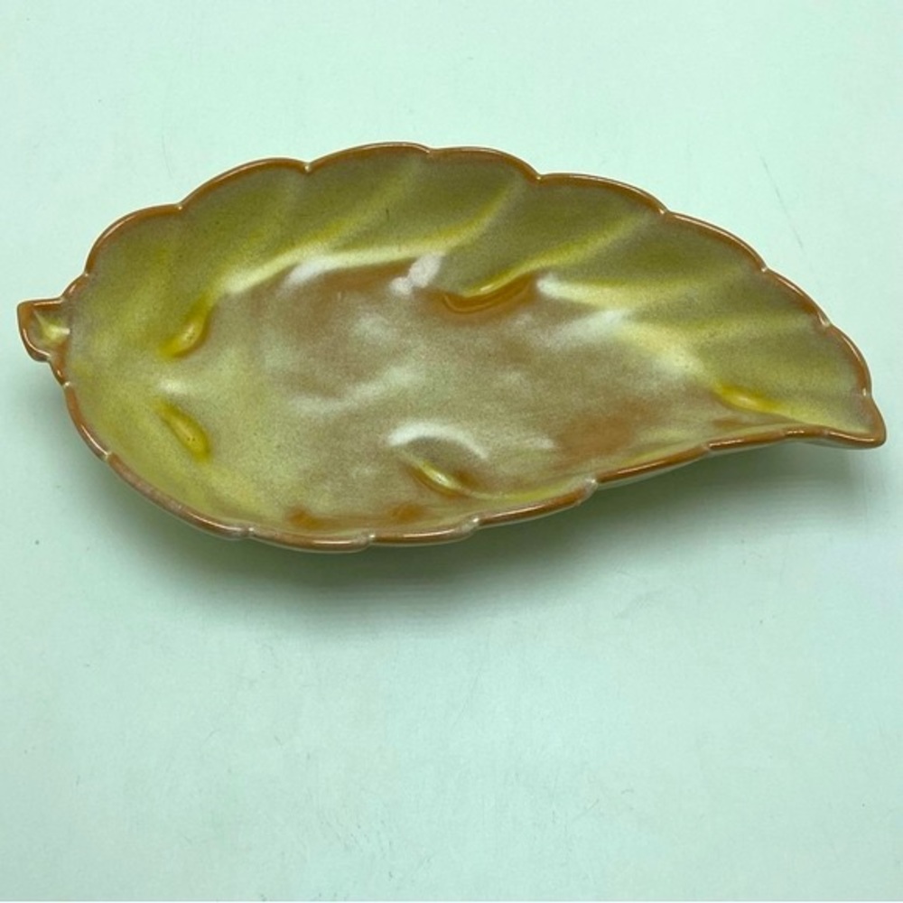 Vintage Frankoma Leaf Shaped Tidbit Dish